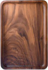 Plateau de service rectangulaire en bois de teck africain massif, plateau à thé de qualité supérieure, porte-gobelets, assiette en bois, plat en bambou - Product Image 4