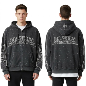 Sudadera con Capucha de Invierno 100% Algodón con Logotipo Personalizado Bordado, Ropa Casual Urbana para Hombre, Venta al Por Mayor OEM - Product Image 3