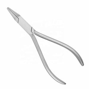 Alicates de punta plana de acero inoxidable de alta calidad de 14 cm con mordazas dentadas y lisas para doblar alambres dentales y de ortodoncia manual - Product Image 6