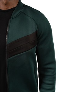 Conjunto Deportivo Unisex Verde de Forro Polar, Cierre de Cremallera en Manga Larga, Ropa Casual de Otoño, Transpirable, de Secado Rápido, Poliéster - Product Image 4