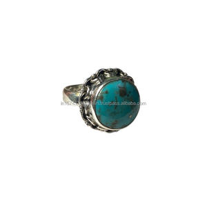 Handmade 925 Sterling Silver <b>Statement</b> <b>Ring</b> Natural Turquoise Gemstone Classic Style Wedding Party Gift for Women Valentine's - Product Image 3