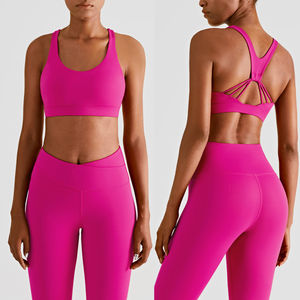 Sujetador Deportivo Personalizado de Fábrica al por Mayor, Transpirable y Cómodo, de Alta Intensidad en Cuatro Direcciones, para Yoga, de Secado Rápido, Tops de Nailon y Spandex - Product Image 1