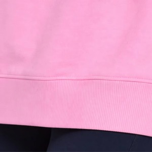 Women's Winter Pink Oversized Casual Pullover <b>Long</b> Sleeve Cotton Fleece <b>Sweatshirt</b> Front Logo Embroidery Quick Dry Breathable - Product Image 4