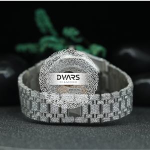 Classic Luxury Quartz <b>Watch</b> Executive Business Waterproof Alloy Construction Sapphire <b>Crystal</b> D Color VVS1 Moissanite Diamond - Product Image 2