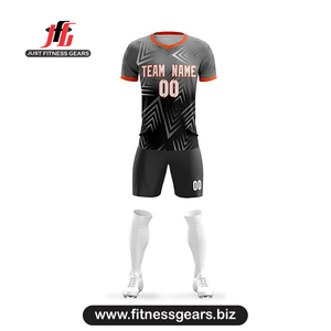 Conjunto de Camiseta de Fútbol Personalizada para Hombre, Manga Corta, Cuello en V, Impresión Sublimada, Absorbe la Humedad, Ajuste Atlético - Product Image 1