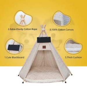 Cama tipi personalizada de poliéster y algodón para gatos y perros, cama tipi para mascotas pequeñas y medianas con almohadilla gruesa de felpa - Product Image 2