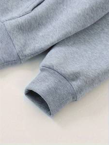 Sweat-shirts pour femmes surdimensionnés à col nœud papillon en mélange de coton, épaules tombantes, poche kangourou, coupe ample, style streetwear décontracté, marque privée ODM - Product Image 5