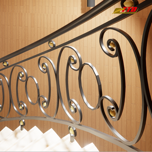 Rampe d'escalier moderne sur mesure pour villas, manoirs, hôtels – Courbes élégantes, structure métallique robuste, finition premium, résistante à la rouille - Product Image 1