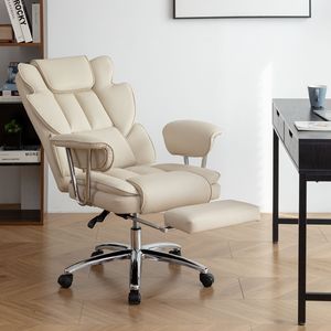 Silla Ejecutiva Grande y Alta para Oficina con Reposapiés, Ergonómica, Reclinable, Respaldo Alto, de Cuero, Cómoda, para Computadora - Product Image 3