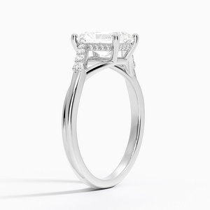 Bague BOJ 040 en argent 925, coupe radiante, avec halo dissimulé, diamant 2 carats couleur D VVS1, moissanite certifiée GRA, prix bas - Product Image 2