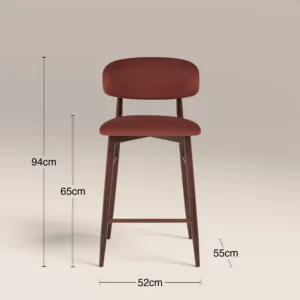 TABURETE DE COCINA HALSTON ROJO RUST SINTERIOR Y NUEZ - Product Image 4