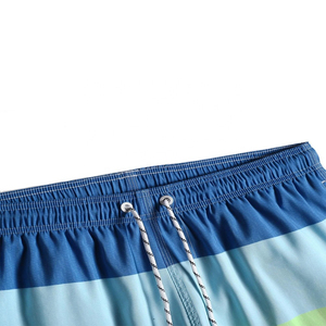 Summer <b>Men's</b> Casual Breathable Knitted Swimwear Shorts 100% Cotton Elastic Waist Quick Dry Beach Swim <b>Trunks</b> with Zipper Pockets - Product Image 6