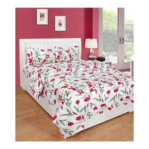 Parure de draps de luxe en percale de coton imprimé pour hôtel, avec ourlets classiques, 100 fils/cm², literie écologique double face - Product Image 6