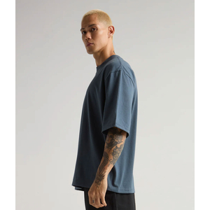 T-shirt à manches courtes surdimensionné pour homme, couleur unie, col rond, coupe décontractée, 100% coton tricoté, fabrication sur mesure, collection été - Product Image 4