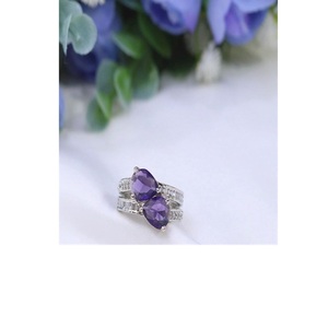 Classy Premium Quality Brass <b>Silver</b> Plated Stone Look <b>Adjustable</b> Stylish <b>Ring</b> for Function Wedding Wear Collection fo - Product Image 1