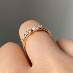Bague en or massif 14 carats avec diamant de laboratoire taille marquise et motif feuille d'arbre pour femme, cadeau de mariage raffiné pour petite amie - Product Image 2