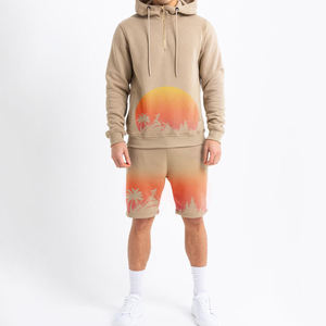 Ensemble sweat à capuche et short personnalisé tendance 2026, 100 % coton molletonné haute densité, pour tenue décontractée ou sportive, unisexe - Product Image 1