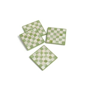 Creative Set of 4-Pcs Elegant Bone Inlay Coasters Modern Durable Coffee Wine Coaster for <b>Kitchen</b> <b>Accessories</b> Tabletop Decoration - Product Image 1