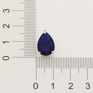 Classic Pear Cut Sapphire Solitaire Pendant Silver Plated Zinc Alloy Claw Setting Unisex Water Drop Charm Gift - Product Image 3