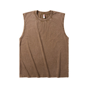 Gilets pour hommes grande taille, style vintage délavé américain, broderie logo personnalisée OEM, prix usine Chine Bangladesh - Product Image 5