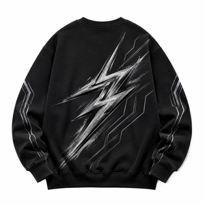 Sweat-shirt tendance pour homme en molleton épais, imprimé graphique géométrique grue origami, coupe décontractée, col rond, style streetwear - Product Image 2