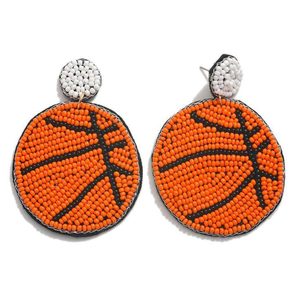 Pendientes de Baloncesto con Cuentas, Diseño Único, Ligeros, Hechos a Mano, Personalizables, por MULTI CRAFT - Product Image 1