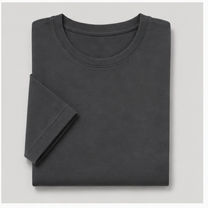 Womens Charcoal Gray Crew Neck Elbow Sleeve Fitted T Shirt WTS-<b>0061</b> - Product Image 5