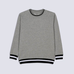 เสื้อวิ่งออกกำลังกายขายส่ง ผ้าฝ้าย 100% เสื้อสเวตเชิ้ตผู้ชายคอกลม ผ้าถักเรียบ ทรงปกติ สวมใส่สบาย - Product Image 4