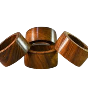 Juego de servilleteros de madera ecológicos hechos a mano, soportes redondos de madera pulida para servilletas, para una decoración elegante de la mesa de comedor y cenas en hoteles. - Product Image 1