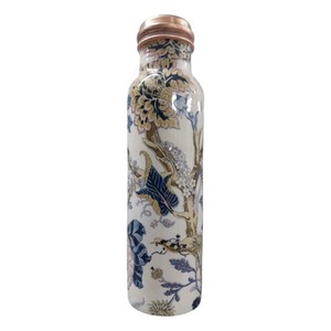 Handcrafted Hammered Pure Copper <b>Water</b> <b>Bottle</b> with Matching <b>Glass</b> Cup Ayurvdic Health Drinkware Wholesale Supplier - Product Image 3