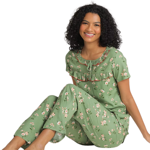 Direct Factory Women Cotton Pajama Set Breathable Soft Lounge Sleepwear Custom Print OEM - Product Image 6