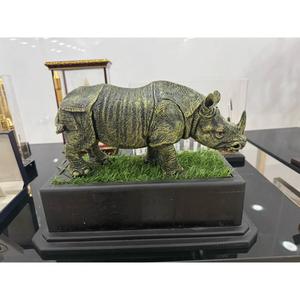 Décoration de table de salon, sculpture antique de rhinocéros avec base, décoration moderne pour la maison - Product Image 1