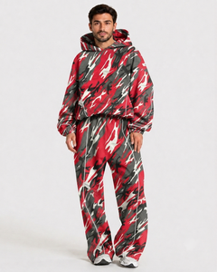 Camouflage <b>Men's</b> Oversized Contrastline Custom Hoodie Oversized Breathable Premium Cotton Fleece Casual <b>Pullover</b> <b>Mens</b> Sweatshirt - Product Image 5