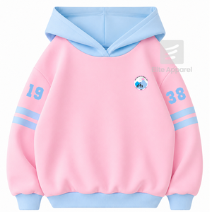 Sudadera personalizada Jack and Jill of America con logo bordado en la parte delantera, color azul cielo y rosa, manga corta, de algodón, para mujer. - Product Image 1