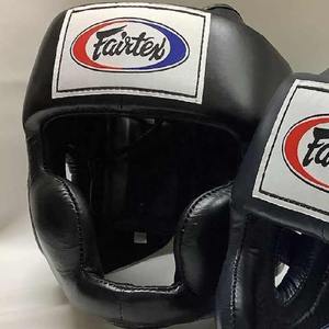 อุปกรณ์ป้องกันศีรษะสำหรับชกมวย Fairtex สีดำแบบกำหนดเอง ทำจากหนังวัวแท้ สำหรับฝึกซ้อม - Product Image 5