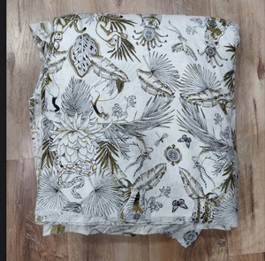 <b>Animal</b> Print Poplin Fabric Orange With Jungle <b>Pattern</b> Hand Block Printed <b>Knitted</b> Tricot Cotton Fabric Yard Soft Lightweight - Product Image 3