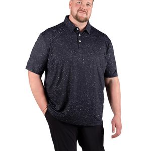 Polo en coton Oxford à manches courtes pour homme, motif à pois bleu foncé, coupe classique, décontracté, respirant, design tissé - Product Image 6