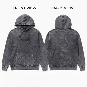 <b>Women</b> Vintage <b>Blue</b> Acid Wash Eco-Friendly Lined Winter <b>Hoodie</b> 400 GSM Heavyweight Cotton Fleece Custom Applique Embroidery - Product Image 5