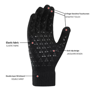 Wholesale Outdoor Cold Weather Plain Daily Use Women Men Warmth Acrylic/Cotton Touchscreen Knitted Winter <b>Gloves</b> - Product Image 2