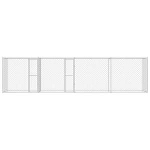 Cage pour chien en acier galvanisé argenté 314,96 x 78,74 x 78,74 pouces Public cible : Propriétaires de chiens - Product Image 4