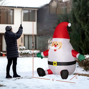Babbo Natale Gonfiabile da 1,8 Metri con Luce Rotante per Decorazioni Esterne da Giardino - Product Image 3