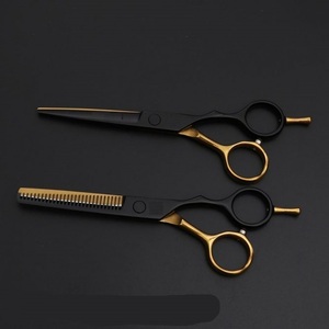 <b>Barber</b> Scissors <b>Set</b> 7.5 Inch Sand Finish Cutting Shear with <b>Barber</b> Razor, German Stainless Steel Professional Scissor Kit - Product Image 1