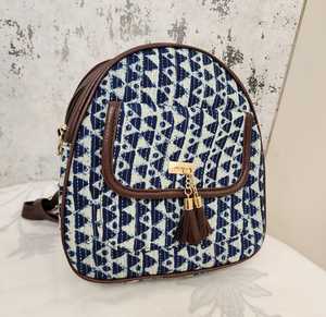 Printed Women's Messenger Bag Softback <b>Backpack</b> Zipper Closure Flap Pocket Tassel Accent for Daily Travel School - Product Image 1