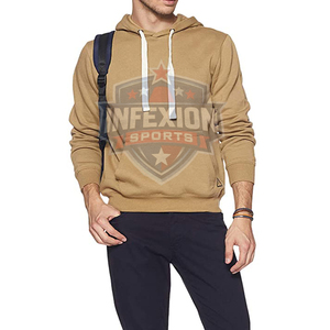 Sweat-shirt à capuche kaki pour homme, coupe classique, en coton tricoté, décontracté, pour l'automne, avec poche avant - Product Image 2