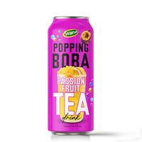Hoge Kwaliteit Frisdranken Gratis Ontwerp Label 250/330/500Ml Aardbeiensap Thee Met Popping Boba Verpakt In Fles