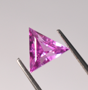 Lab <b>Pink</b> Sapphire Corundum 10 mm Trillion Faceted AAA Loose Gemstones for Luxury Jewelry Makings, September Birthstones - Product Image 2