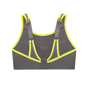 High Impact Non <b>Removable</b> <b>Pads</b> Sports <b>Bra</b> OEM ODM Design Made U-Neck Contrast Color Piping Design Sports <b>Bras</b> - Product Image 2