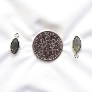 Pendentif en argent sterling 925 avec labradorite marquise sertie, 10x5mm, pour la création de bijoux DIY - Product Image 1