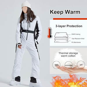 Traje de esquí de una pieza para mujer, mono ajustado impermeable para invierno, para snowboard, esquí y deportes de invierno al aire libre - Product Image 6
