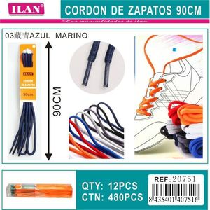 Laccio per scarpe Ilan 90 cm blu navy per sneakers - Product Image 3